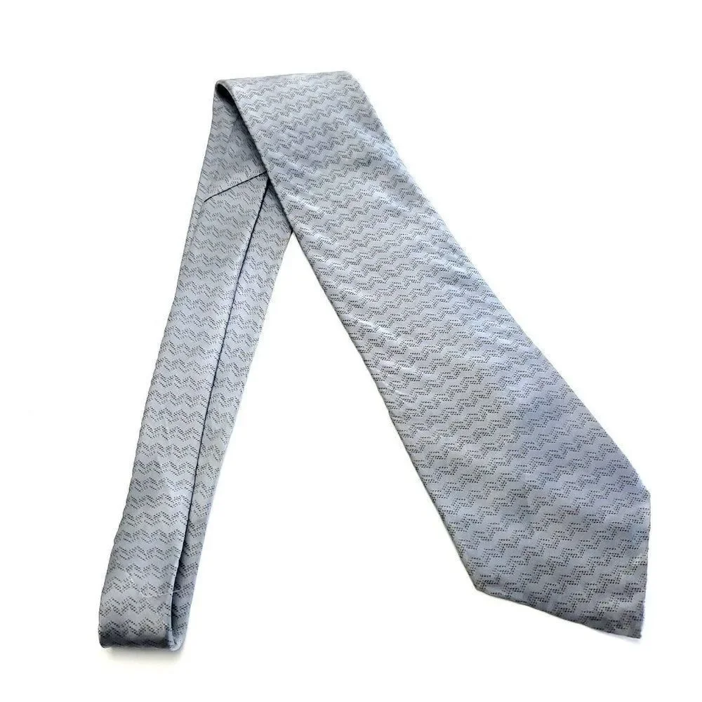 DKNY Gray Abstract‎ Print Wide Silk Tie